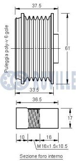 Шкив генератора ruville 541680