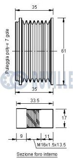 Шків генератора ruville 541790