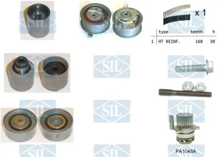 К-кт ГРМ (+помпа) Audi A4, TT Skoda Octavia, Superb VW Golf V, Passat, Tiguan 2.0TDI 03.05- SALERI SIL K4PA1048A