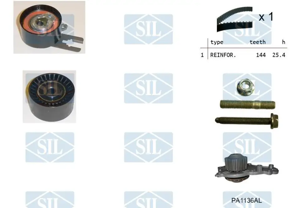 К-кт ГРМ+помпа Fiat/Ford/PSA/Toyota 1,4 Z 144 (тільки на двигун 1.4!!!) SALERI SIL K1PA1136AL