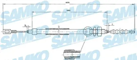 Тросик сцепления samko C0095B