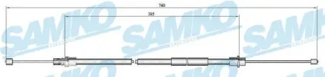 Тросик сцепления samko C0649B Пежо 607