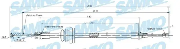 Тросик сцепления samko C0755B