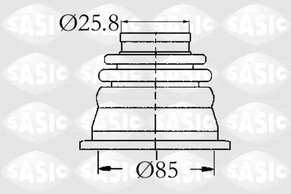 !D=25.8! Пильовик внутр. ШРКШ з пiдшипником Renault Kangoo 1.6D, 1.9D 01- (25.8*85*80) sasic 4003408