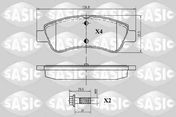 Передні тормозні (гальмівні) колодки Sasic 6210012 (фото 1)