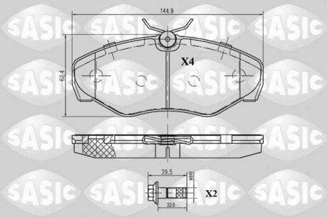 Передні тормозні (гальмівні) колодки sasic 6214007 на Опель Виваро