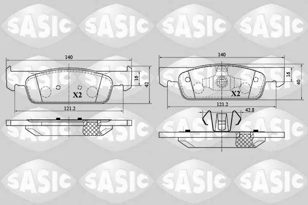 Передні тормозні (гальмівні) колодки Sasic 6214029 (фото 1)
