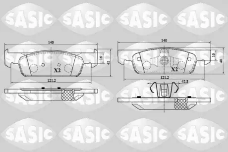 Передні тормозні (гальмівні) колодки sasic 6214029 Рено Sandero