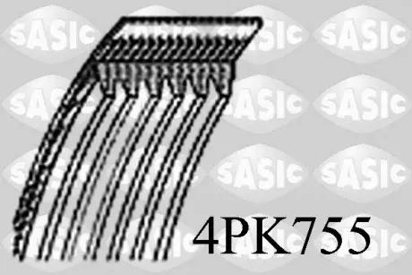 Ремень генератора, Ducato 1.9D/TD 98-02/2.0JTD 01- (PS) sasic 4PK755