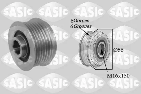 Шкив генератора, 1.9dCi Sasic 1674002
