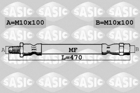 Шланг тормозной передний sasic SBH0180