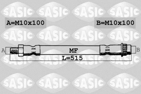 Шланг тормозной передний sasic 6604016