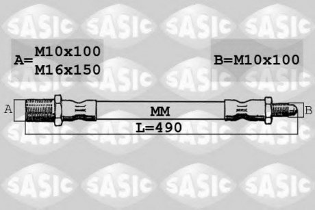 Шланг тормозной передний sasic SBH6347