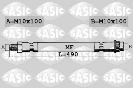 Шланг тормозной передний sasic 6600007 на Фиат Скудо