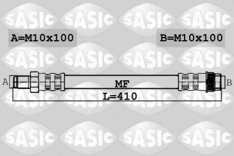 Шланг тормозной передний sasic 6604036 на Опель Виваро