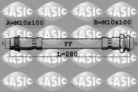 Шланг гальмівний задній sasic 6600018 на Ситроен Ксара пикассо