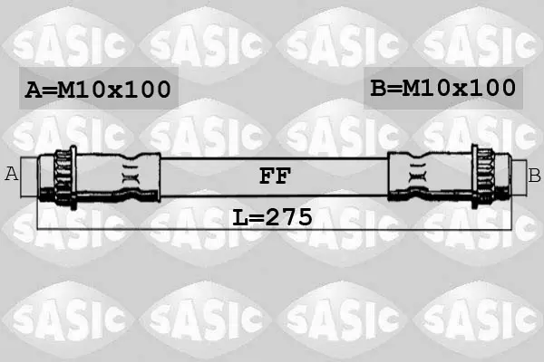 Шланг тормозной задний sasic SBH0175