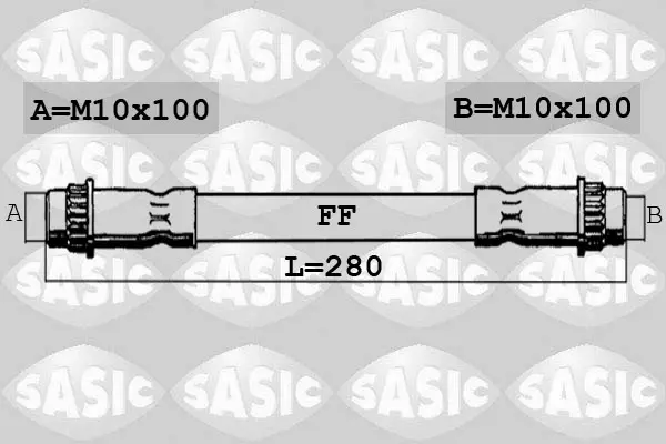 Шланг тормозной задний sasic SBH0286