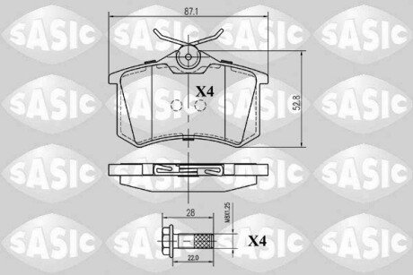 Задние тормозные колодки sasic 6210001 на Шкода Yeti