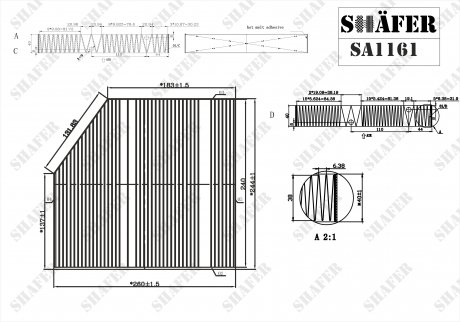 Фільтр салону MB C (W205, S205)/E (W213,S213) shafer SA1161 на Мерседес GLC-Class X253