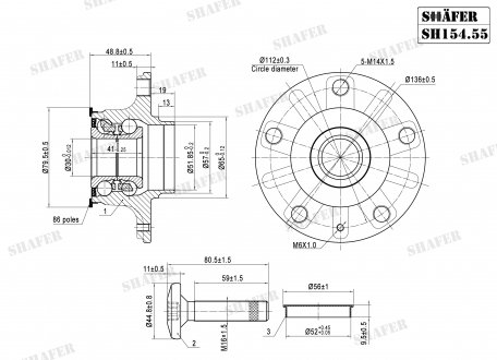 Подшипник ступицы shafer SH154.55K