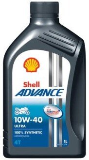 Олива моторна 4T 1L 10W-40 Ultra Advance API SM, JASO MA2, SAE J 30 shell 550053785