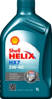1л Масло синт. Helix HX7 5W-40 API SN/CF, ACEA A3/B3, A3/B4, JASO SG+, MB Approval 229.3, VW 502.00/505.00, Renault: RN0700, RN0710 SHELL 550040330