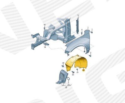 Підкрилок VW TOUAREG (7P5), 04.10 - 07.14 signeda PVG11096CR на Фольксваген Туарег