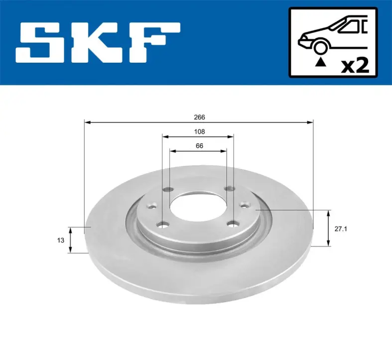 CITROEN диск гальмів.передн.Berlingo,C2,3,Peugeot 96- SKF VKBD 80033 S2