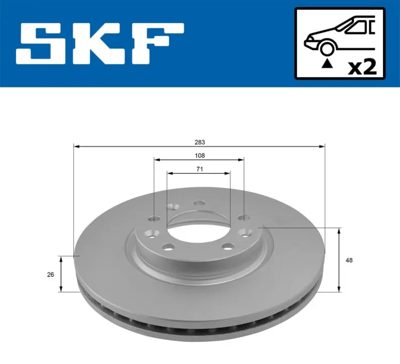 PEUGEOT гальмівний диск передн.407 04- SKF VKBD80061V2