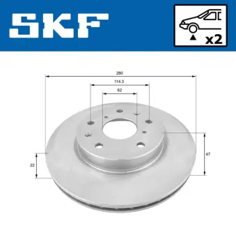 SUZUKI диск гальм. передн. SX4 06- SKF VKBD80100V2