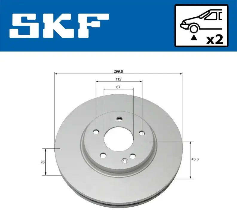 DB диск гальмівний перед. (вентил.) W203/210 SKF VKBD80104V2