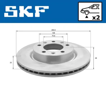 PEUGEOT диск гальм. передн. 308 13- SKF VKBD80113V2