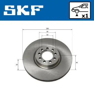 FIAT диск гальмівний передн. Iveco Daily III 05- SKF VKBD80159V1