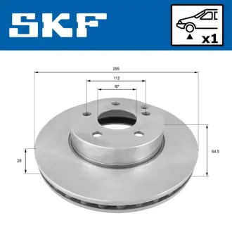 DB гальмівний диск передн.C204 E212 SKF VKBD80181V1 Мерседес W204