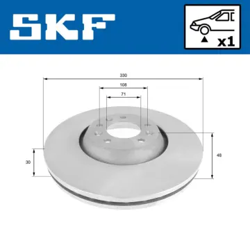 CITROEN диск гальмів.передн.C5 III,Peugeot 508 09- SKF VKBD80216V1
