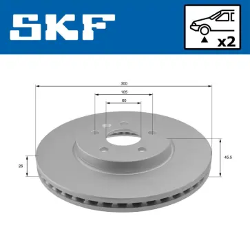 OPEL Диск гальмівний передній Mokka 12- SKF VKBD80221V2