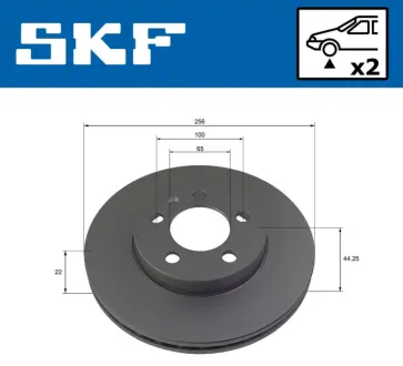 VW диск гальм передн. Polo 17- SKF VKBD80241V2 Сеат Ибица