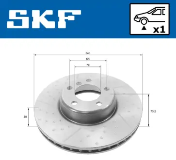 BMW Гальмівний диск 1 (F20) 15-19, 3 (F30, F80) 12-18 SKF VKBD 80246 V1