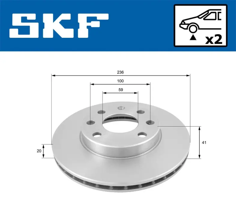 CHEVROLET диск гальмівний передн.Aveo,Spark 02- SKF VKBD80250V2 (фото 1)
