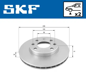 CHEVROLET диск гальмівний передн.Aveo,Spark 02- SKF VKBD80250V2