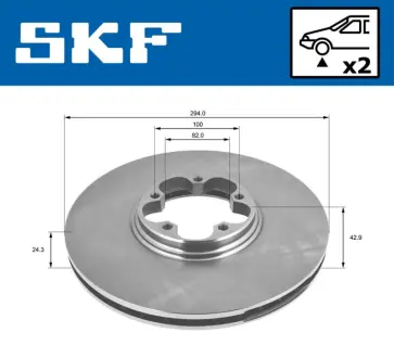 FORD диск гальмівний передній TRANSIT 00- SKF VKBD80279V2 Форд Transit