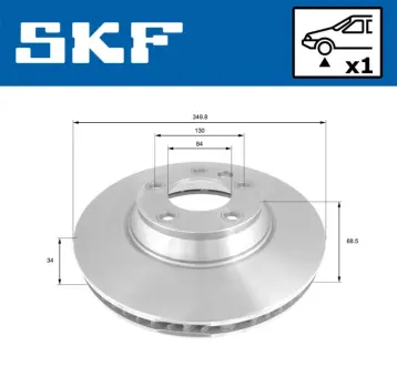 VW диск гальм. передн.лів. AUDI Q7 06-,Touareg 02- SKF VKBD80284V1 Porsche Cayenne