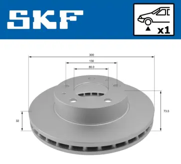 CITROEN диск гальмівний передн.Jumper,Fiat Ducato,Peugeot Boxer 06- SKF VKBD80288V1