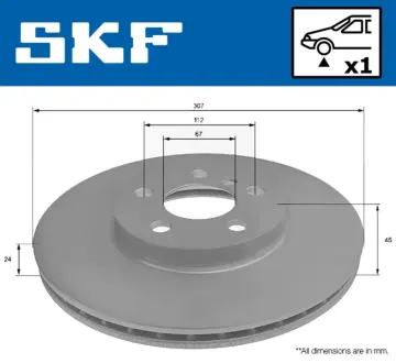 BMW Диск гальмівний передній X1/F48 SKF VKBD80304V1 MINI MINI
