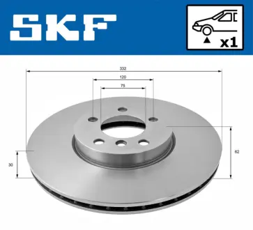 BMW диск гальмівний передн. X5 E70,X6 E71 xDrive 06- SKF VKBD80339V1 Бмв Х5 е70