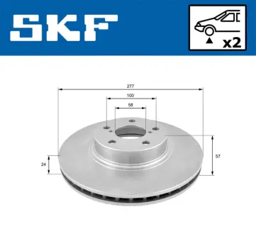 SUBARU диск гальмівний передн. Forester, Impreza, Legacy SKF VKBD80341V2 Субару Легаси б4