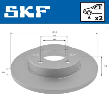 RENAULT гальмівний диск перед. 5, 9, 11, 19, Clio, Megane, Rapid, Twingo SKF VKBD80343S2