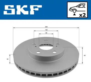 TOYOTA диск гальм. передній Prius 1,8Hybrid SKF VKBD80383V2 Тойота Виста