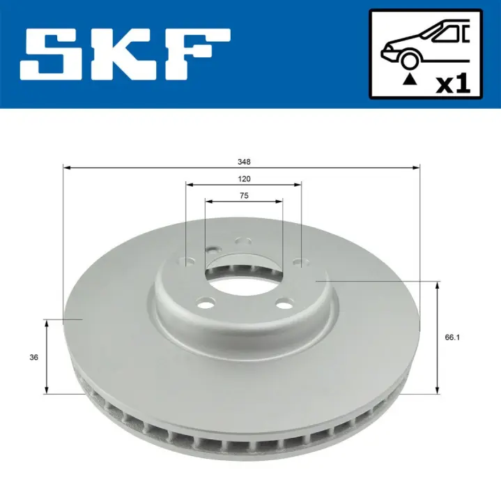 BMW диск гальмівний перед.лів.F10,6,7F 01 10- SKF VKBD80385V1